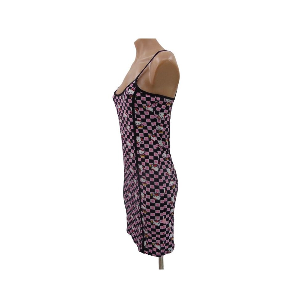 NGOrder x Sanrio Hello Kitty Fitted Slip Dress  US 6 Pink Black Checker Camisole - Picture 3 of 10